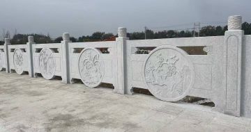 桂林芝麻白河道栏杆 石材栏杆