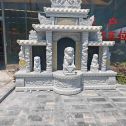 桂林芝麻白中国黑石材套墓 花岗岩墓碑